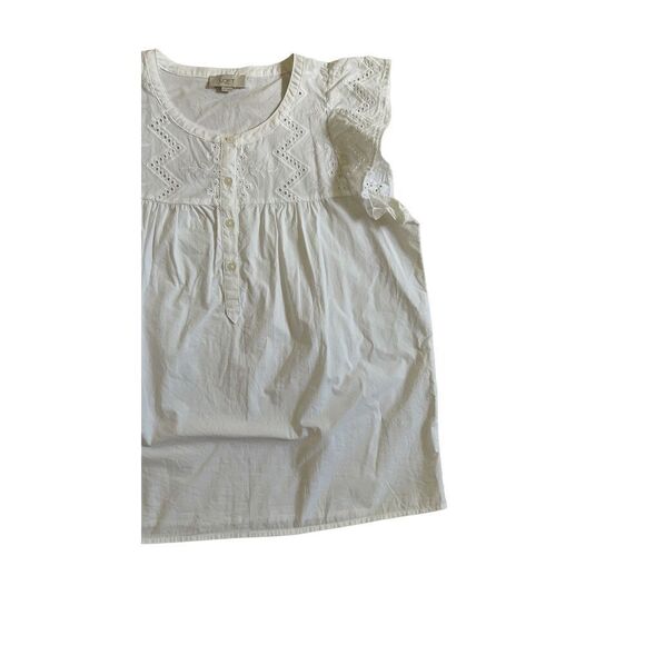 LOFT Anne Taylor white blouse size M - Picture 3 of 8